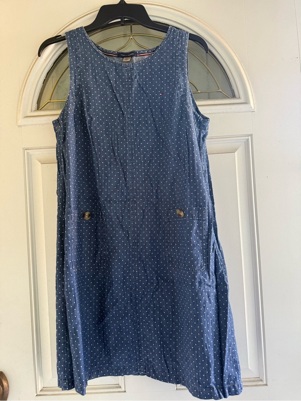 Tommy Hilfiger Blue Polka Dot Sleeveless Shift Dress